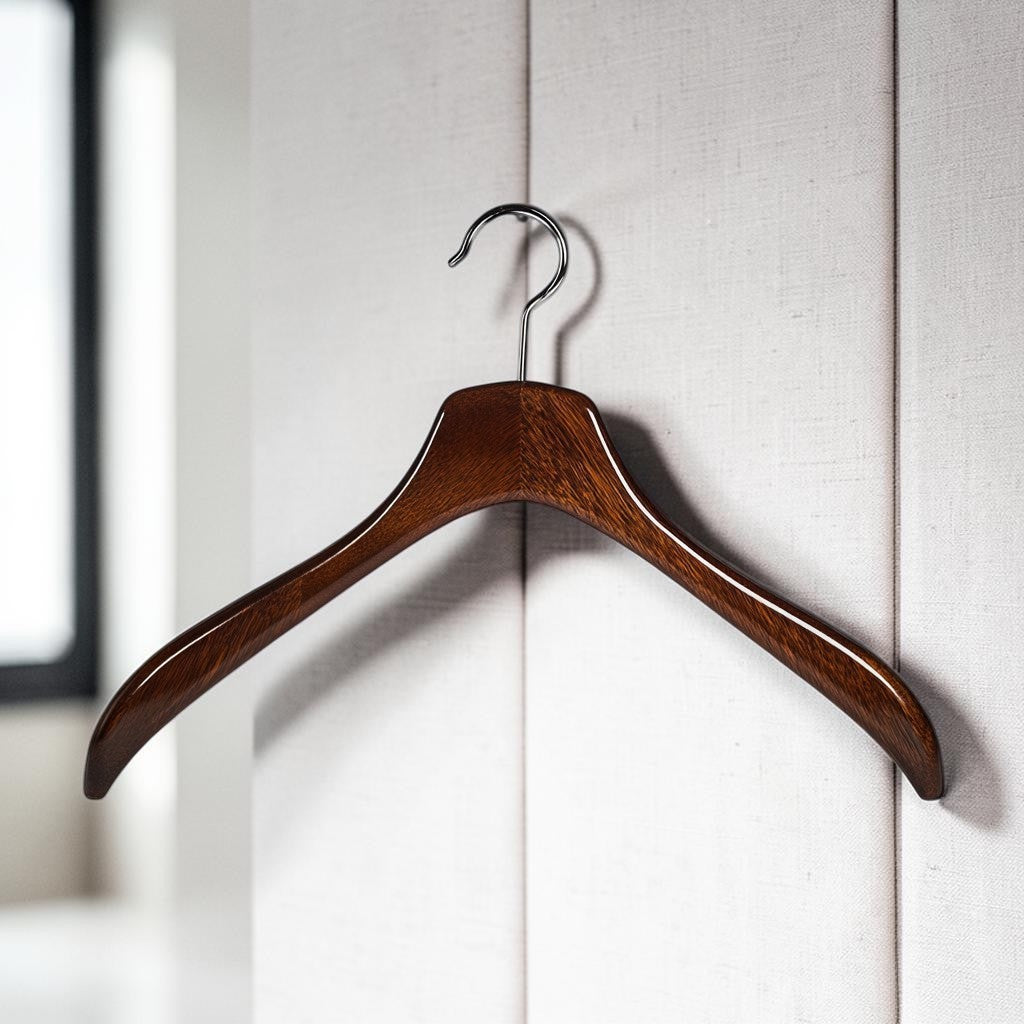 Glpwc Heavy-Duty Wooden Hangers - Solid & Durable Coat Hangers with Swivel Hook - Ideal for Suits, Jackets & Coats - Elegant Home Organization