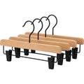 Glpwc Beechwood Double Clip Pants Hanger Set of 4 Natural Black - Product view