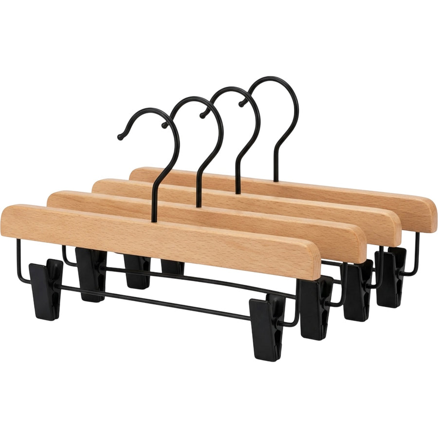 Glpwc Beechwood Double Clip Pants Hanger Set of 4 Natural Black