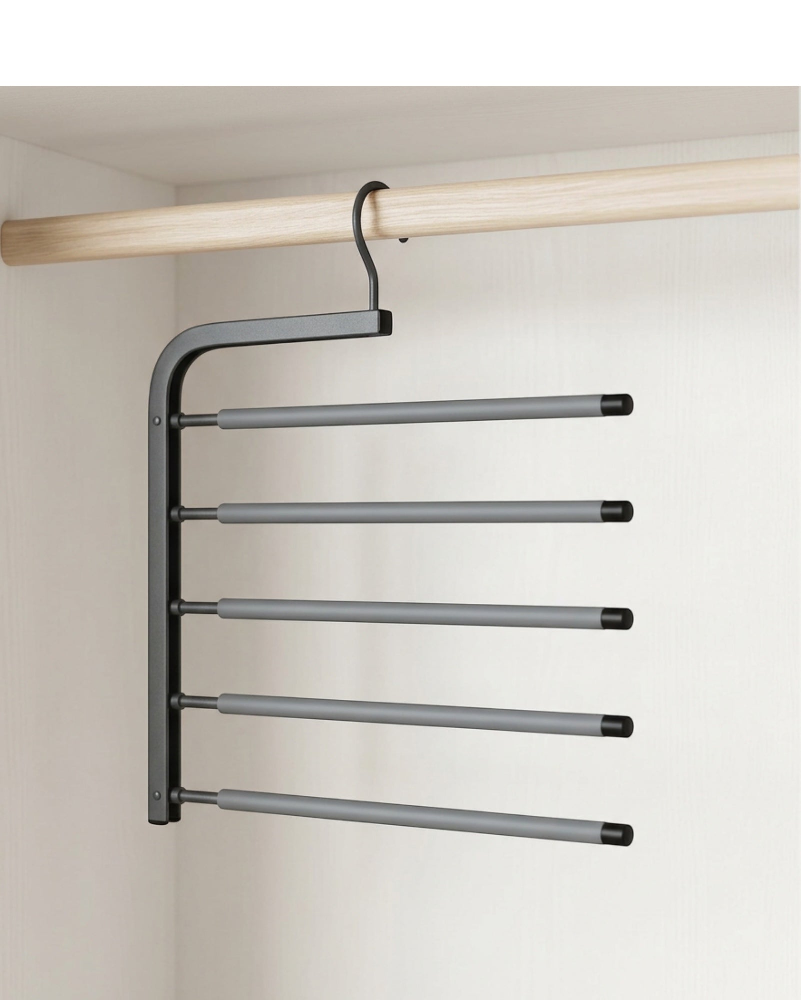Glpwc Folding Five Tier Trouser Hanger Charcoal Gray - Lifestyle view