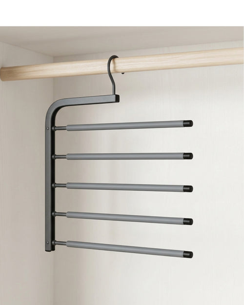 Glpwc Folding Five Tier Trouser Hanger Charcoal Gray - Lifestyle view