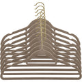 Glpwc Slim Velvet Shirt Hanger Set of 10 Taupe Brass - Product view